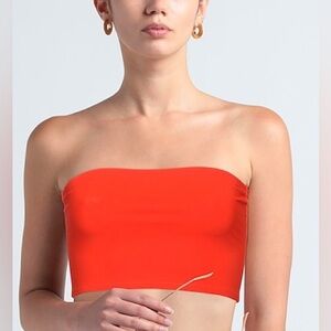 TROPIC OF C Bandeau Bikini Top in Tomato Red NWT